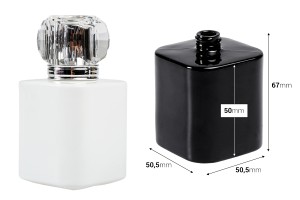 Luxus-Parfümflasche aus Glas 50 ml (15/400) in Schwarz oder Weiß-εικόνα_διαστάσεις