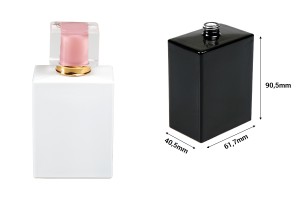 Flacon de parfum de luxe en verre 100 ml (15/400) de forme rectangulaire de couleur blanc ou noir-2