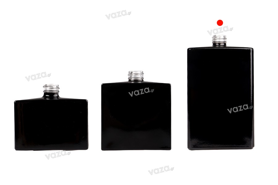Γυάλινη φιάλη αρωμάτων 100ml (15/400) σε ορθογώνιο σχήμα μαύρο ή λευκό χρώμα