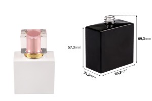 50 ml rechteckige Parfümflasche aus Glas (15/400), in schwarzer oder weißer Farbe-2