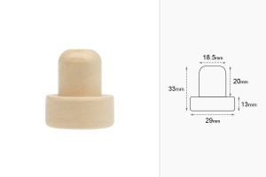 Synthetischer Korken aus Silikon F18.5-εικόνα_διαστάσεις