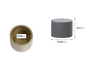Bouchon en plastique PP20 de couleur argent ou or-εικόνα_διαστάσεις