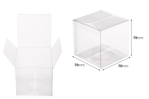 Boîte d'emballage PET transparente 70x70x70 mm - 50 pcs-2
