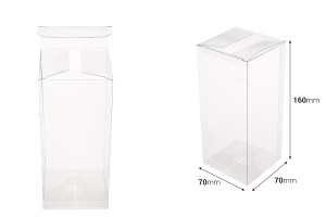 Transparente PET-Verpackungsbox 70x70x160 mm - 50 Stk-2