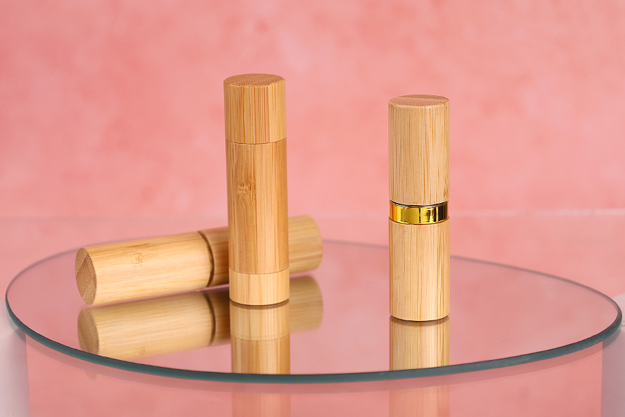 Bamboo θήκη για κραγιόν - lip stick  χειλιών 5g (πλαστικό εσωτερικό) - 6 τμχ