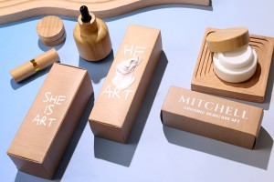 Petite boîte en carton, motif « bois » pour flacon de 100 ml, 46 x 46 x 160 - lot de 50 pcs-3