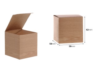 Kleine Kartonschachtel mit Holzmuster,  geeignet für Mini Gläser 30ml und 50ml 58x58x62-2