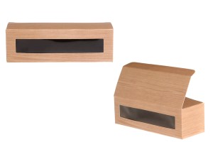 Kleine Schachtel mit Holzmuster, geeignet für 3 Gläser 30ml 135x46x42, 50 Stk-1
