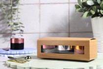 Petite boîte à fenêtre en carton avec impression « bois » pour 3 pots 30 ml,135 x 46 x 42 - 50 pcs Petite boîte à fenêtre en carton avec impression « bois » pour 3 pots 30 ml,135 x 46 x 42 - 50 pcs