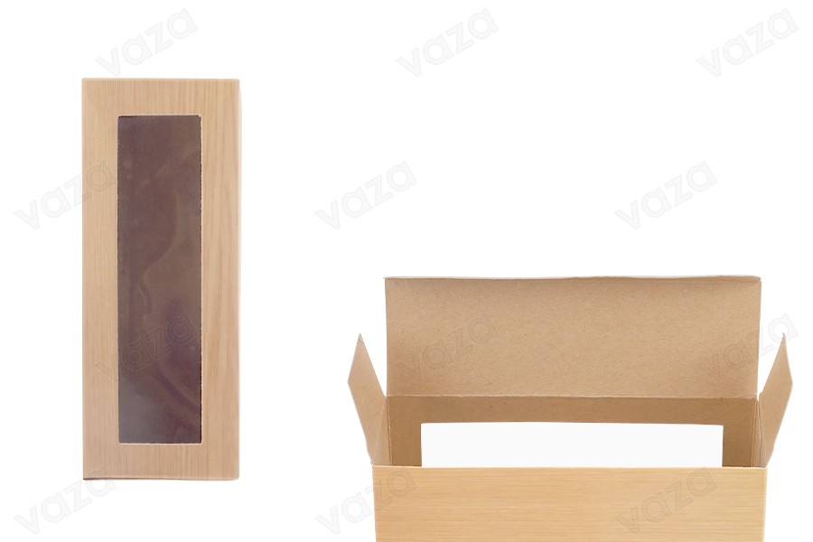 Kleine Schachtel mit Holzmuster, geeignet für 3 Gläser je 40ml 135x46x52 Kleine Schachtel mit Holzmuster, geeignet für 3 Gläser je 40ml 135x46x52-produktbild