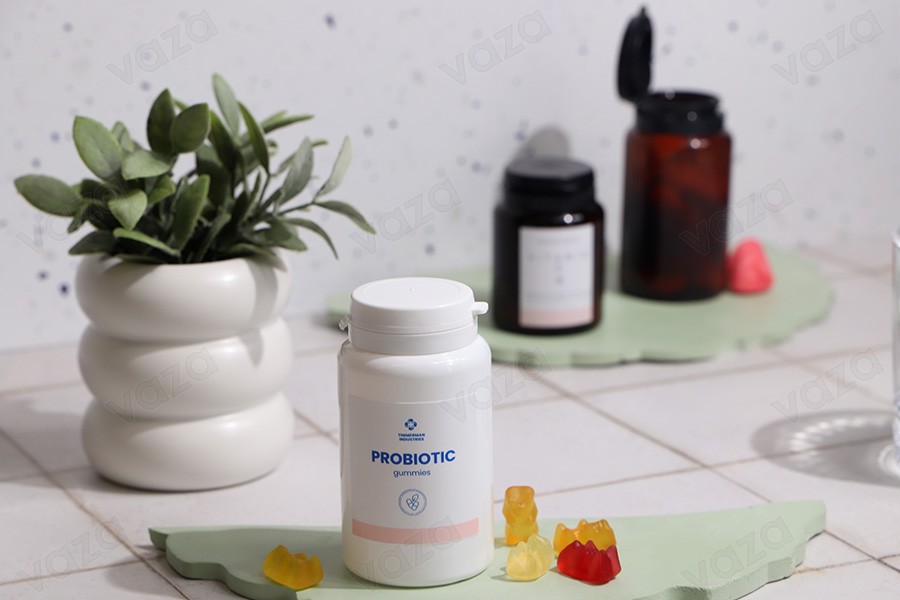 Barattolo in plastica PET da 200 ml di colore bianco per pillole e capsule-εικόνα_σύνθεση