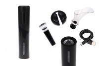 Electric corkscrew with accessories for wine bottles