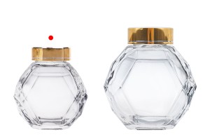 200 ml Glasgefäß mit goldenem Deckel für Honig-εικόνα_σύνθεση