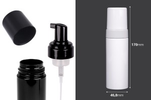 Bottiglia in plastica PET da 150 ml con pompa schiuma - 12 pz-εικόνα_διαστάσεις