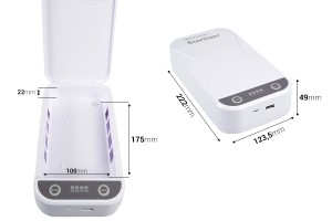 Gerät zum Sterilisieren von Gegenständen durch UV-Strahlung-εικόνα_διαστάσεις