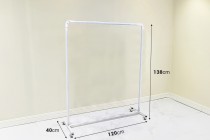 Bodenständer aus Metall 120x40x138 cm mit Rollen für Kleiderbügel