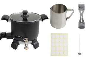 Machine à fondre la cire 5 L - liquéfier avec option chauffage et robinet métallique-εικόνα_διαστάσεις