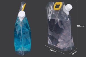 Doy Pack transparent 2 L mit weißem Sicherheitsverschluss und Griff - 10 Stk-2