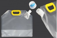 Doy Pack transparent 5L cu capac de siguranta alb si maner - 10 buc