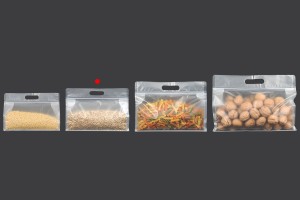 Doy Pack Beutel 255x40x190mm durchscheinend mit Reißverschluss und heißsiegelbar - 50 Stk-εικόνα_σύνθεση