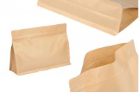 Doy Pack type kraft bags 240x40x170 mm with zip closure and heat sealable - 50 pcs