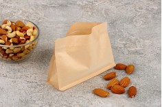 Doy Pack type kraft bags 255x40x190 mm with zip closure and heat sealable - 50 pcs