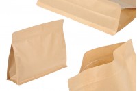 Doy Pack type kraft bags 275x40x205 mm with zip closure and heat sealable - 50 pcs