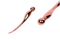 Spatula për krem metalik 77 mm rozë gold me fund të rrumbullakët - 6 copë
