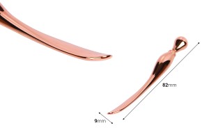 Spatule pour crème métallisée 82 mm or rose avec bout rond - 6 pcs-2