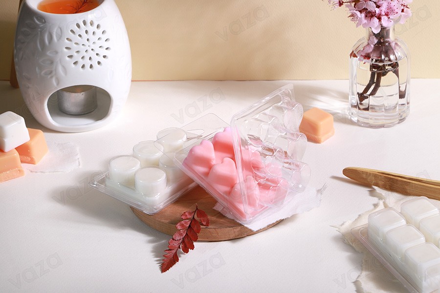 Θήκη πλαστική (PET) 6 θέσεων για τετράγωνα wax melts - 20 τμχ-εικόνα_σύνθεση
