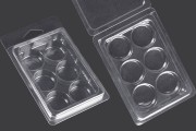 Plastic case (PET) 6 places for round wax melts - 20 pcs