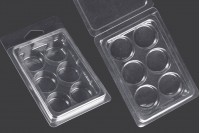 Plastic case (PET) 6 places for round wax melts - 20 pcs