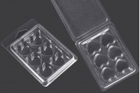 Plastic case (PET) 6 places for heart-shaped wax melts - 20 pcs