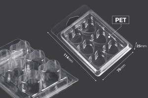 Étui en plastique (PET) 6 emplacements pour fondants en forme de coeur - 20 pcs-εικόνα_διαστάσεις