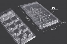 Θήκη πλαστική (PET) 10 θέσεων για τετράγωνα wax melts - 20 τμχ