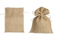 Burlap bag 100x150 mm in natural color - 50 pcs