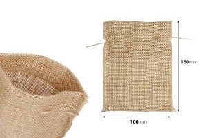 Jutebeutel 100x150mm in Naturfarbe - 50 Stk-photo_dimensions