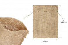 Burlap bag 130x180 mm in natural color - 25 pcs