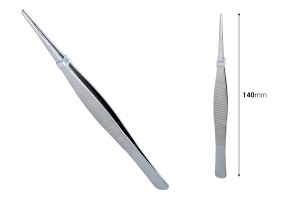 Pince à épiler en acier inoxydable de 140 mm de long-εικόνα_διαστάσεις