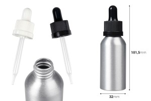Aluminiumflasche 30ml mit Tropfer CRC - 6 Stk-εικόνα_διαστάσεις