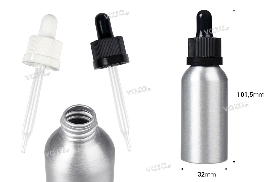 Aluminum bottle 30 ml with dropper CRC - 6 pcs