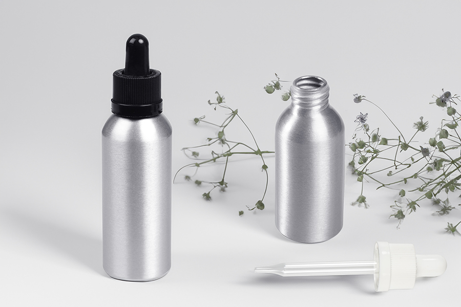 Aluminiumflasche 60ml mit Tropfer CRC - 6 Stk