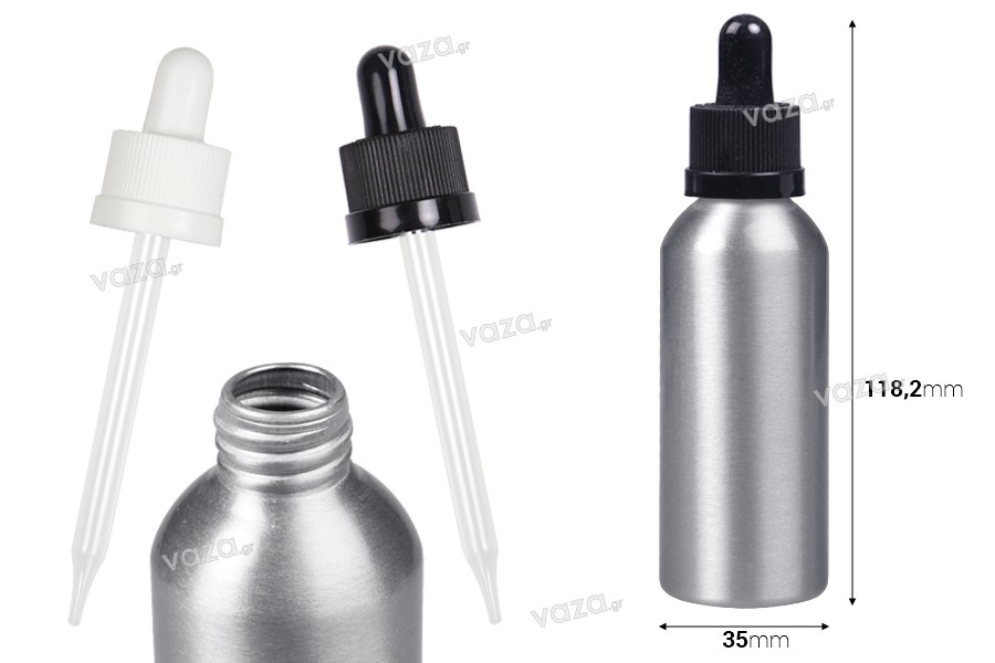 Aluminum bottle 60 ml with dropper CRC - 6 pcs