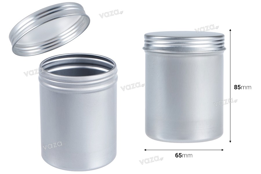 Metal box 65x85 mm cylindrical with lid for candles