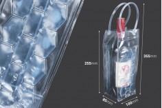 Borsa porta bottiglia isotermica trasparente con maniglia