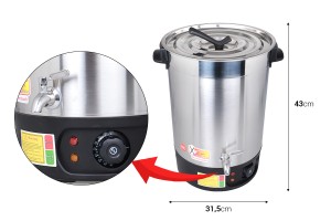 Machine à fondre la cire - liquéfier (30 L)-εικόνα_διαστάσεις