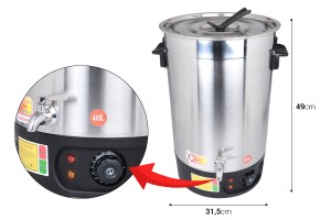 Machine à fondre la cire - liquéfaction (40 L)-εικόνα_διαστάσεις