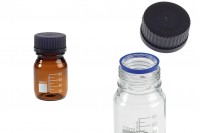 Glass graduated bottle 100 ml  with black plastic cap