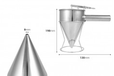 Ανοξείδωτο εργαλείο - χωνί 1200 ml (απόληξη 8 mm) για γέμισμα κεριών και σαπουνιών