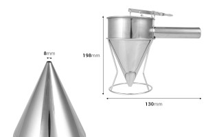 Strumento in acciaio inossidabile - imbuto da 1200 ml (punta da 8 mm) per riempire candele e saponi-2